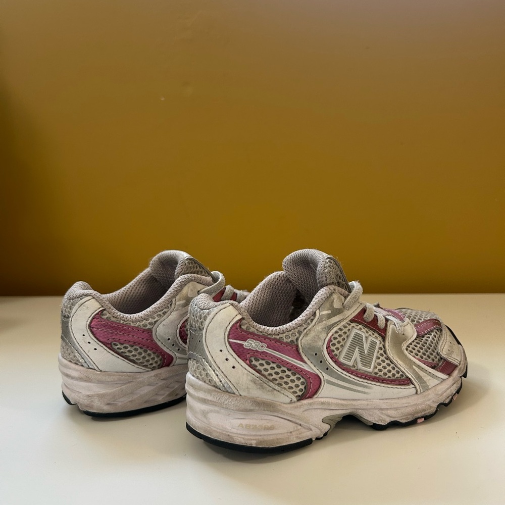 New Balance Pink and Silver kids sneakers